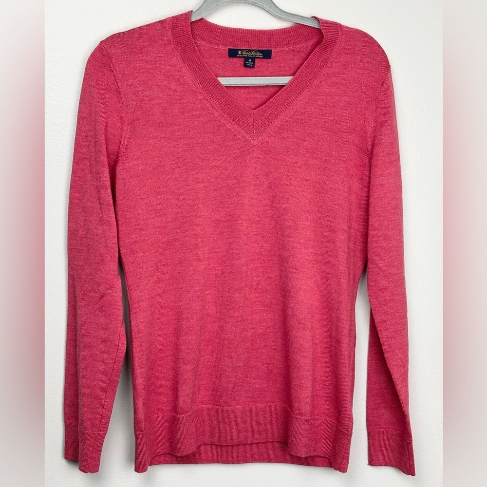Brooks Brothers Women's 100% Fine Merino Wool Sweater, Antique Red, Size Medium
